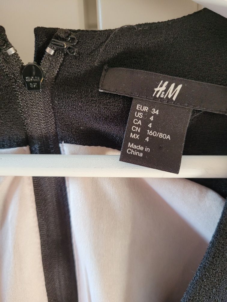 Sukienka czarna mini H&M 34