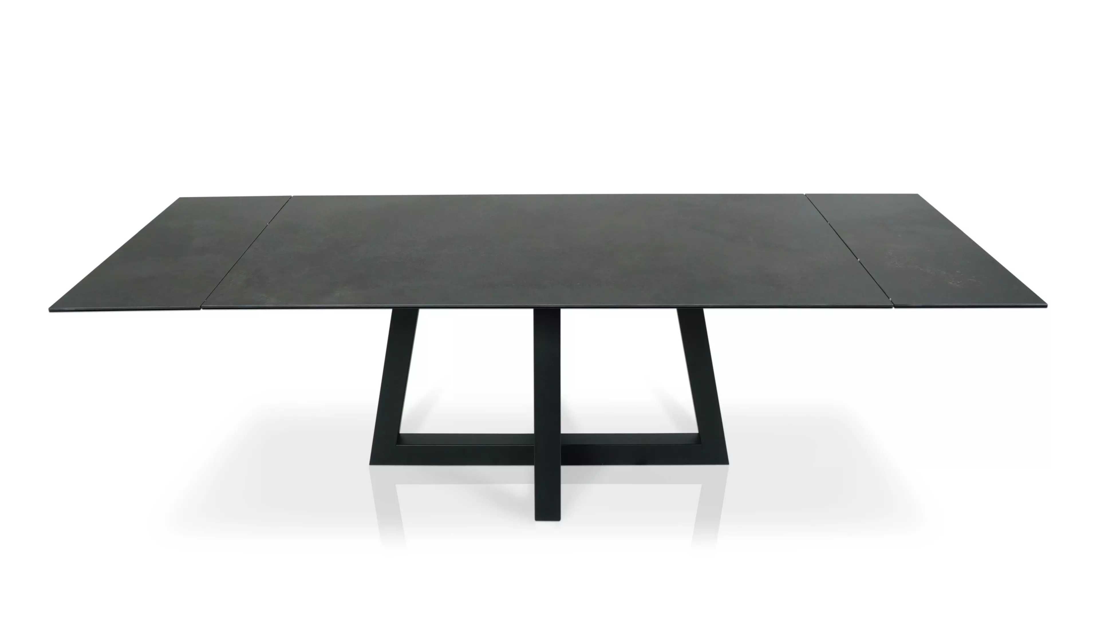 Stół IKON blat spiek Ossido Nero 160 cm x 90 cm + 2 x 40 cm