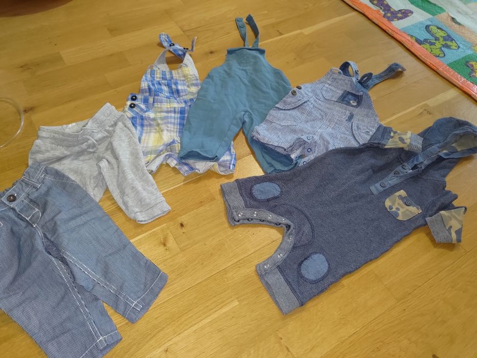 Paka ubrań ubranek zestaw 68 h&m next spodnie kombinezon ogrodniczki