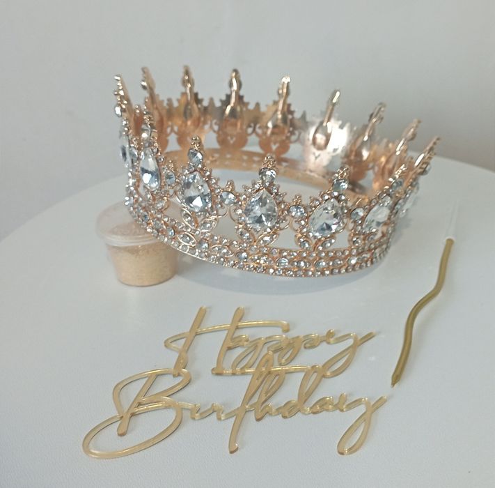 Корона на торт набір блискітки