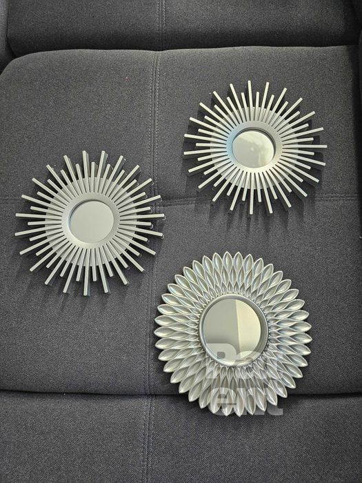 Lustra zestaw 3 luster w srebrnych ramkach do domu na ścianę dekoracja