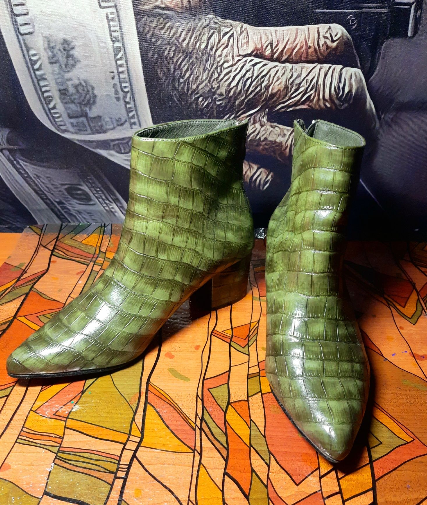 Ботинки VICES (original)женские,кожа ,крокодил