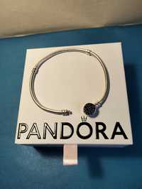 браслет із застібкою "блискучий синій диск" від Pandora з коробкою