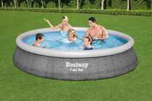 7w1 Duży  basen ogrodowy rozporowy 396x84 Bestway z pompą rattan