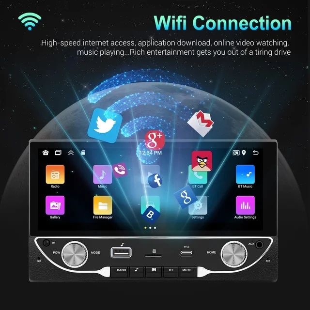 Rádio 2din 6,86" Android 13 Carplay GPS 2/64GB WiFi RDS DSP USB NOVO