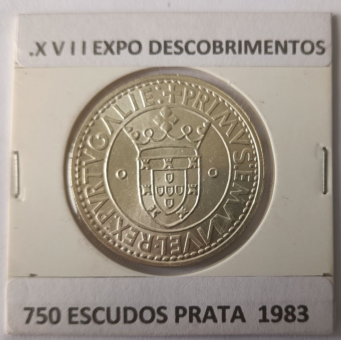 Moeda Comemorativa Portuguesa de 750 Escudos em Prata