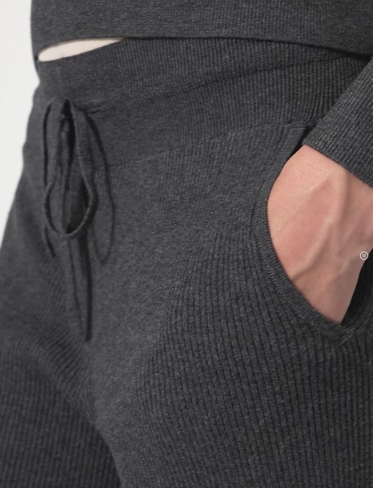 (M, L) Штани в рубчик uniqlo washable knit ribbed trousers (longer)
