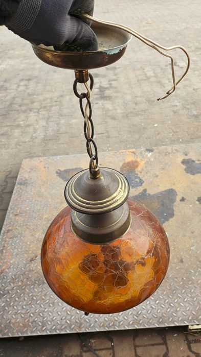 Lampa wisząca mosiężna retro