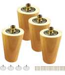 Nogi meblowe, 4PCS Drewniane meble nogi stożkowe