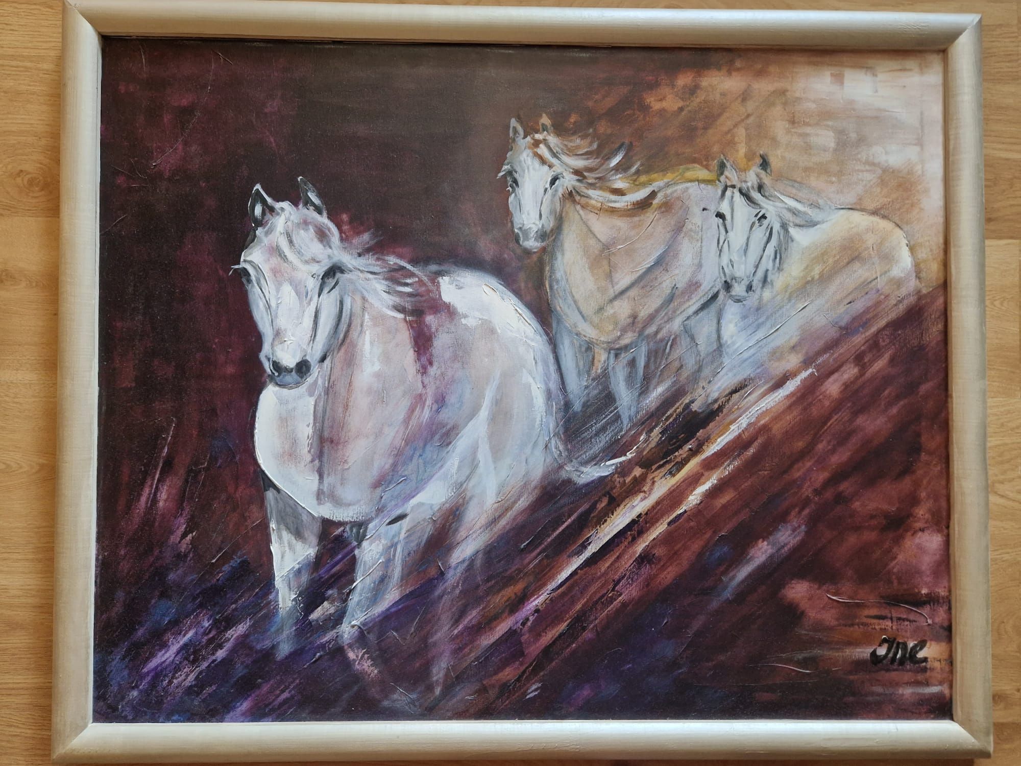 Obraz olejny z wizerunkiem koni