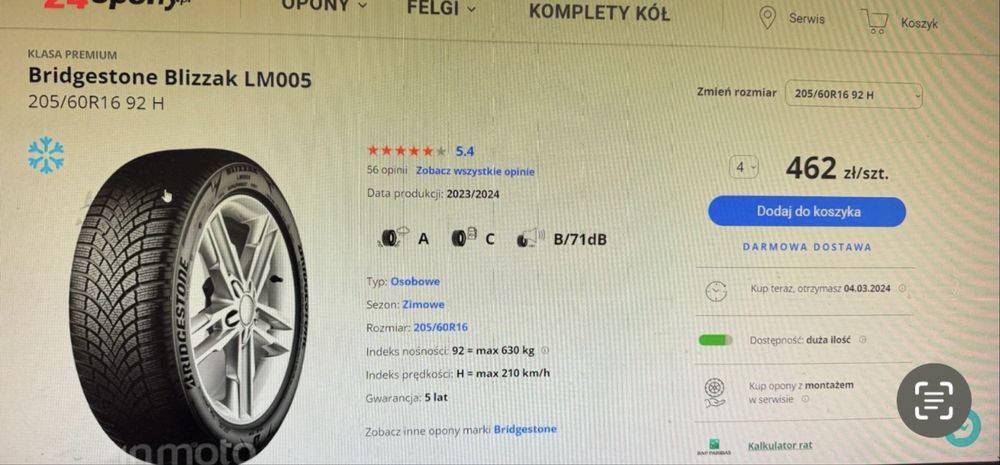 Mercedes C  Felgi z oponami zimowymi stan BDB OKAZJA