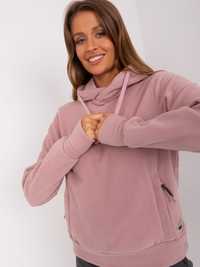 Bluza różowa kangurka z kapturem, ocieplana XL