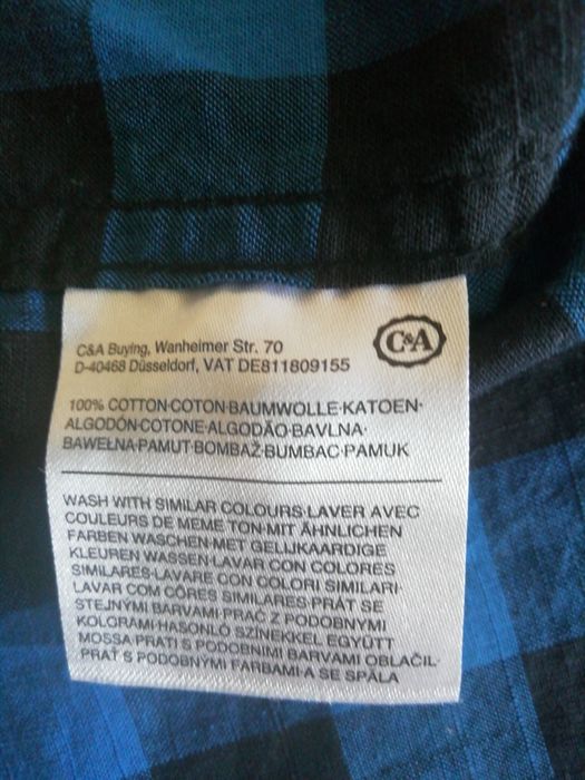Koszula męska w kratę Rozmiar S  C&A