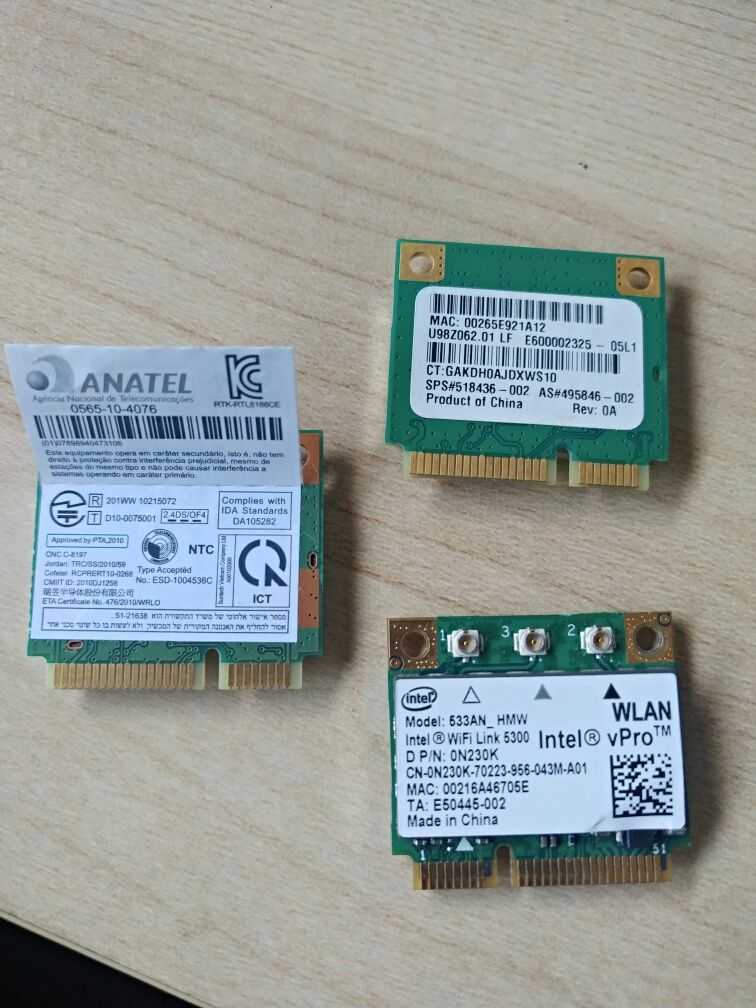 Placas de Rede wifi para computadores portateis antigos e recentes