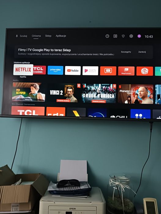 TV  TCL 55 cali, antena i uchwyt w zestawie