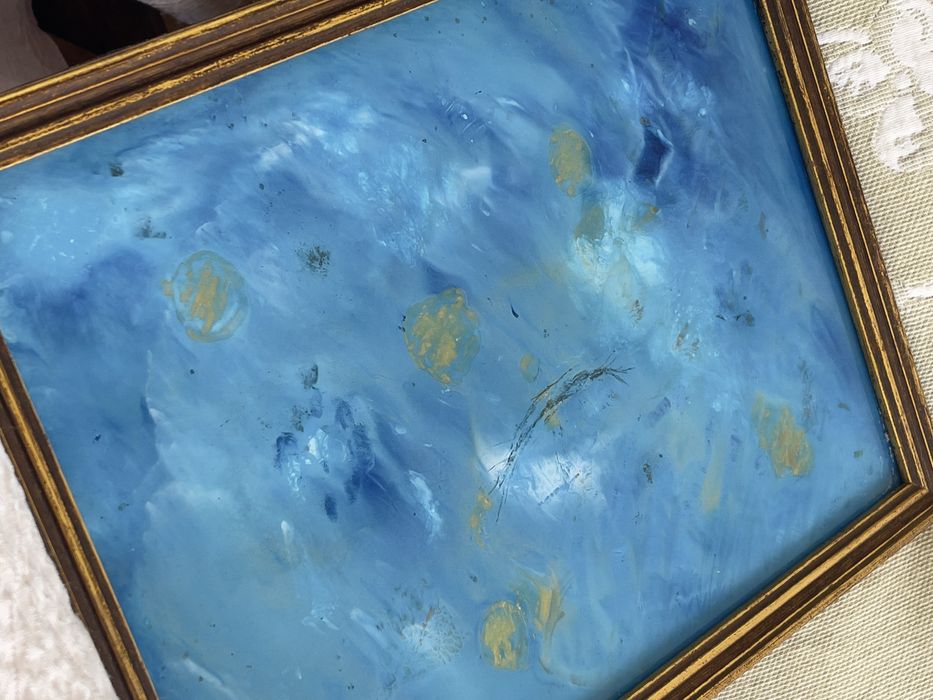 Quadro Abstrato Fluid Art acrilico por vazamento