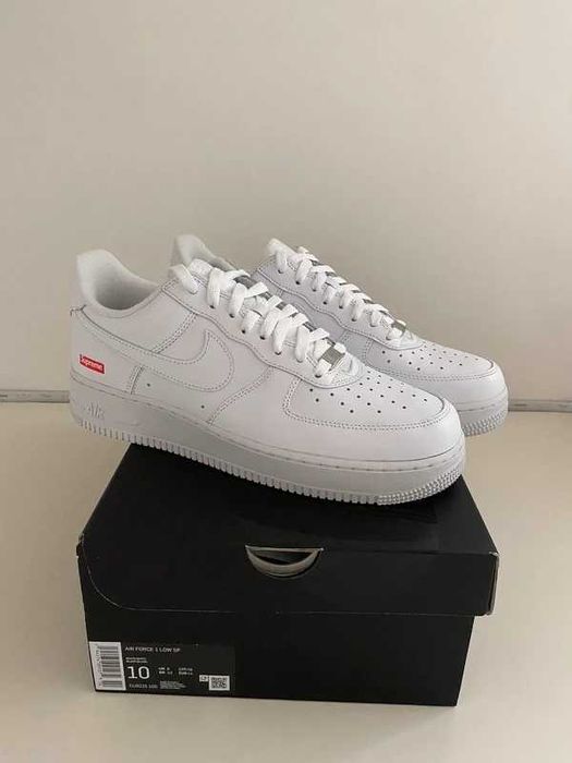 Buty meskie Mokasyny Nike_ Air_Force_1_Low_Supreme_White R.46