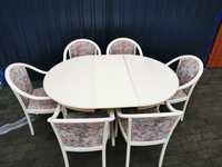 Zestaw do jadalni stół rozkładany plus krzesła z Niemiec