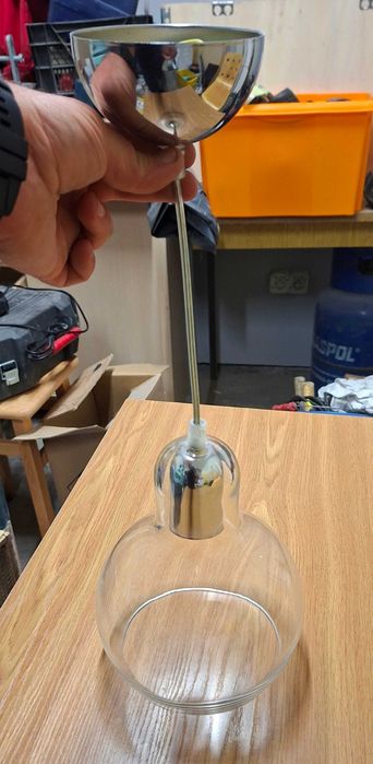 Lampa sufitowa wisząca szklana przezroczysta żyrandol