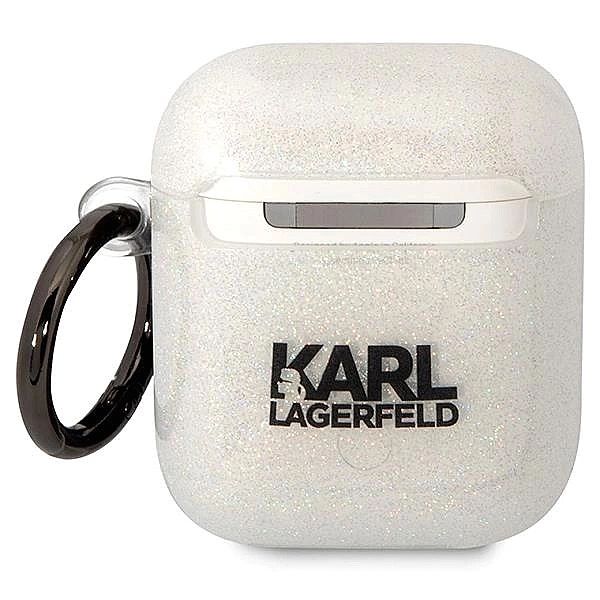 Etui Karl Lagerfeld Glitter Karl&Choupette na AirPods 1/2 - przezroczy