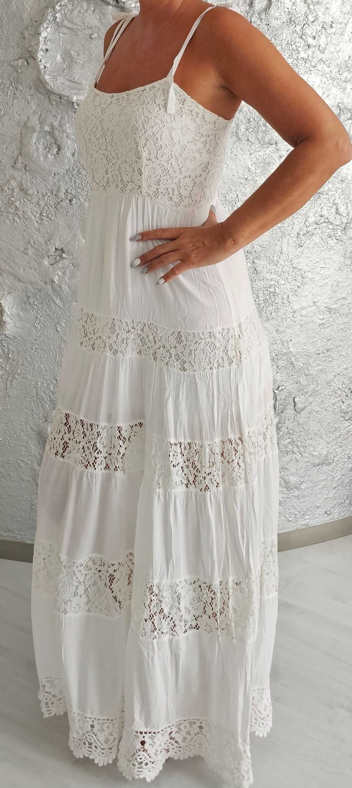 Marciano Guess sukienka długa koronki roz L