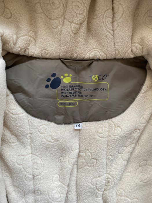 Świetny, wodoodporny i bardzo ciepły kombinezon T&Go, rozmiar 74.