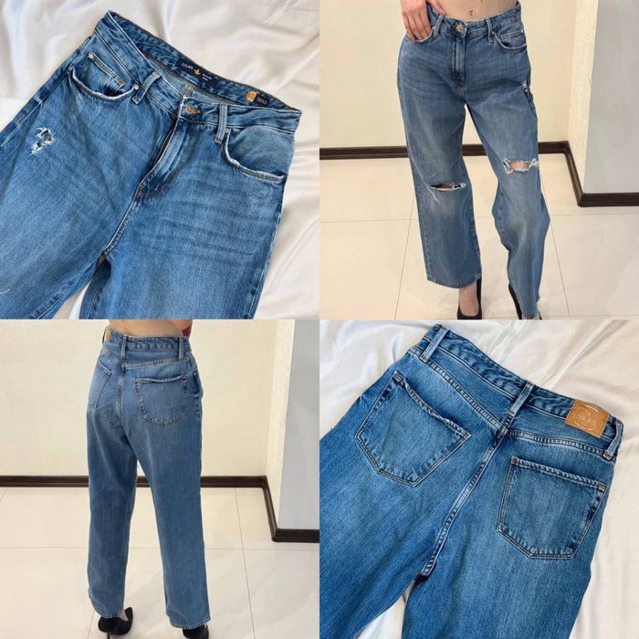 Джинси жіночі світлі та темні прямі та мом джинси