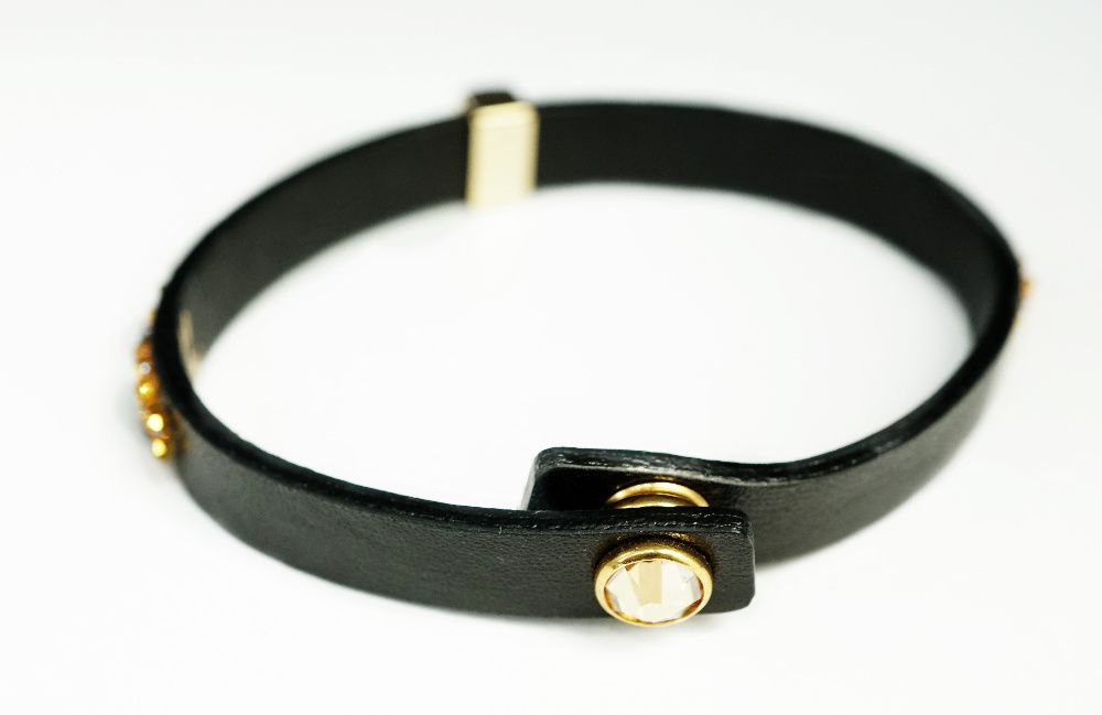 Bransoleta bransoletka ze skóry naturalnej kryształy Swarovski
