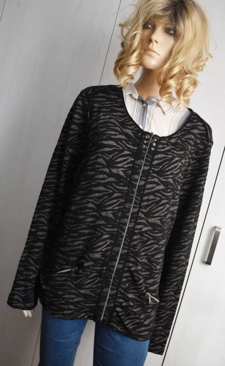 Marynarka żakiet blazer 42 XL XXL zasuwana elegancka kardigan sweter