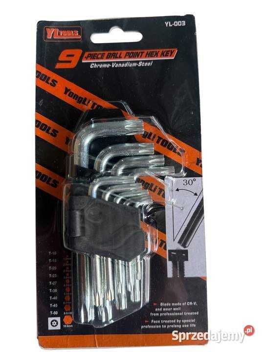 Zestaw kluczy torx t10h- t50h 9 elementów