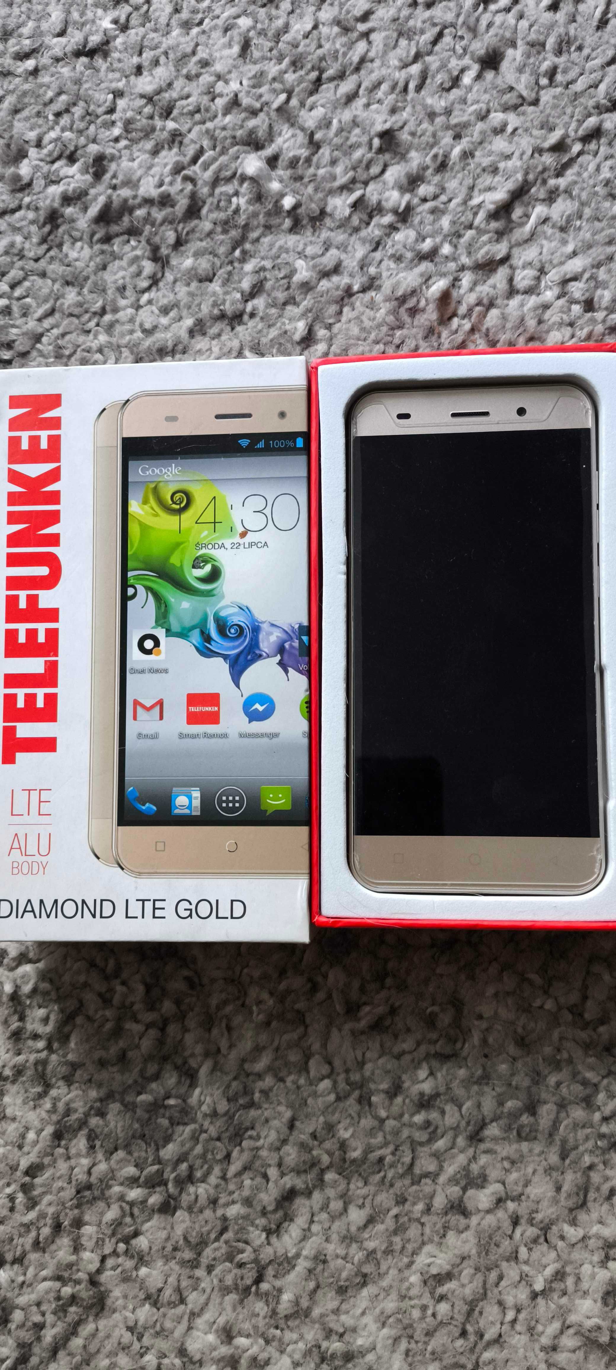 Telefunken Diamond Dual SIM Złoty plus etui nowe