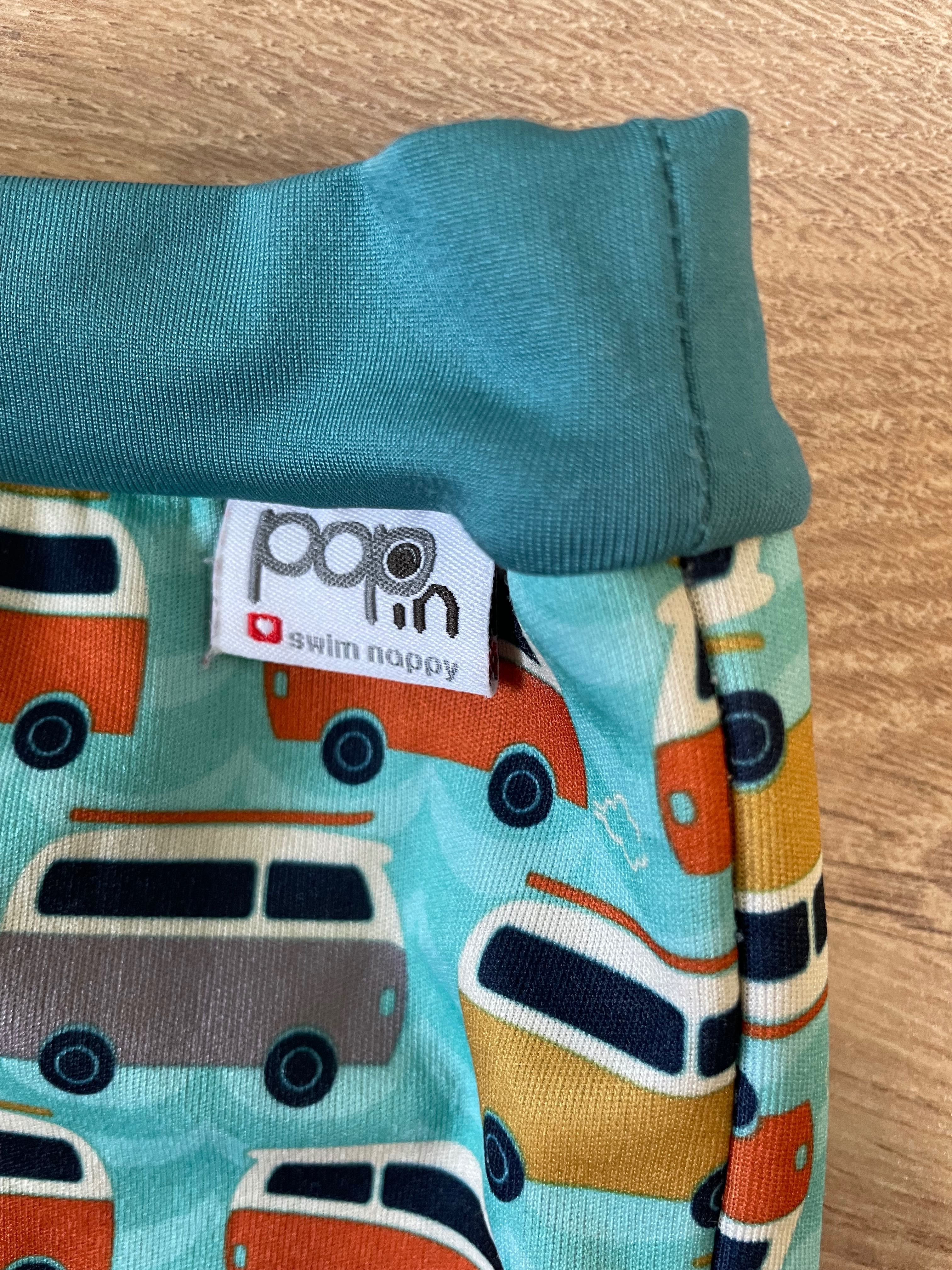 Pieluszka do pływania Pop in Rozmiar M swim nappy Green Campervan