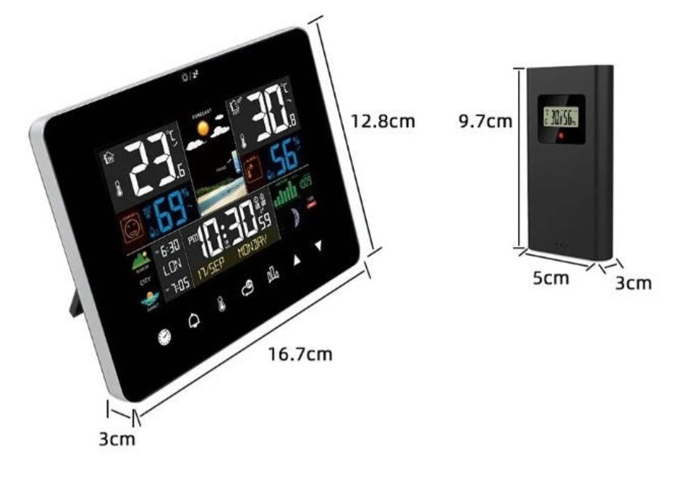 Метеостанція MisolFJ3362G з барометром і виносним датчиком температури