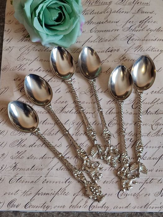 Італія Вінтажний набір 6 чайних ложок срібнення