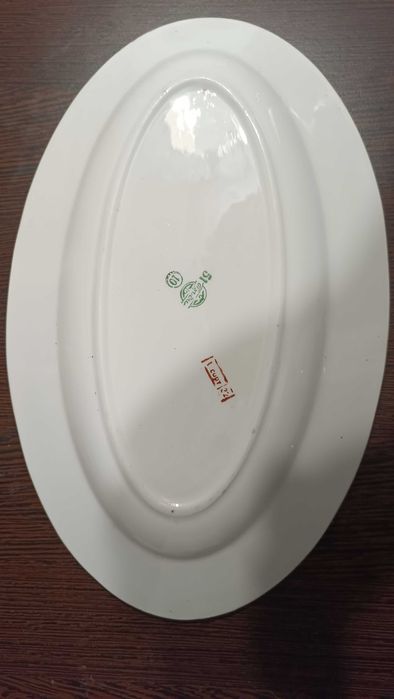 Парцелянове блюдо кобальтове с позолотою 36х22см