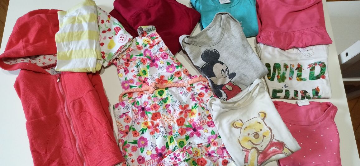 Zestaw paka ubranek 74 h&m c&a smyk Disney body bluzki spodnie