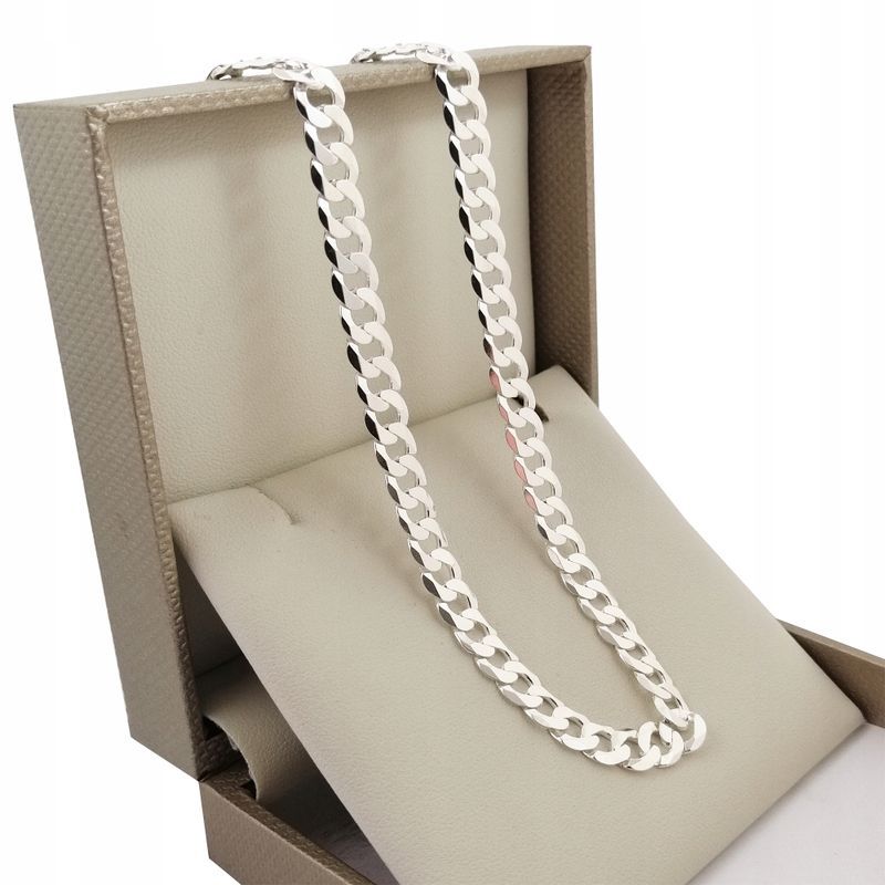 Gruby Srebrny Łańcuszek 925 Męski Pancerka 50 Cm Srebro Próba 925 + Gr