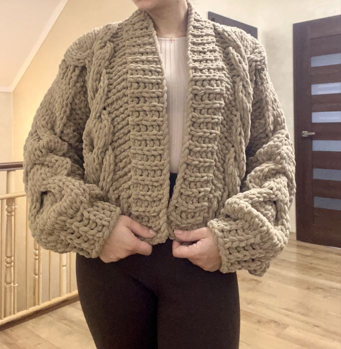 Укорочений плюшевий кардиган