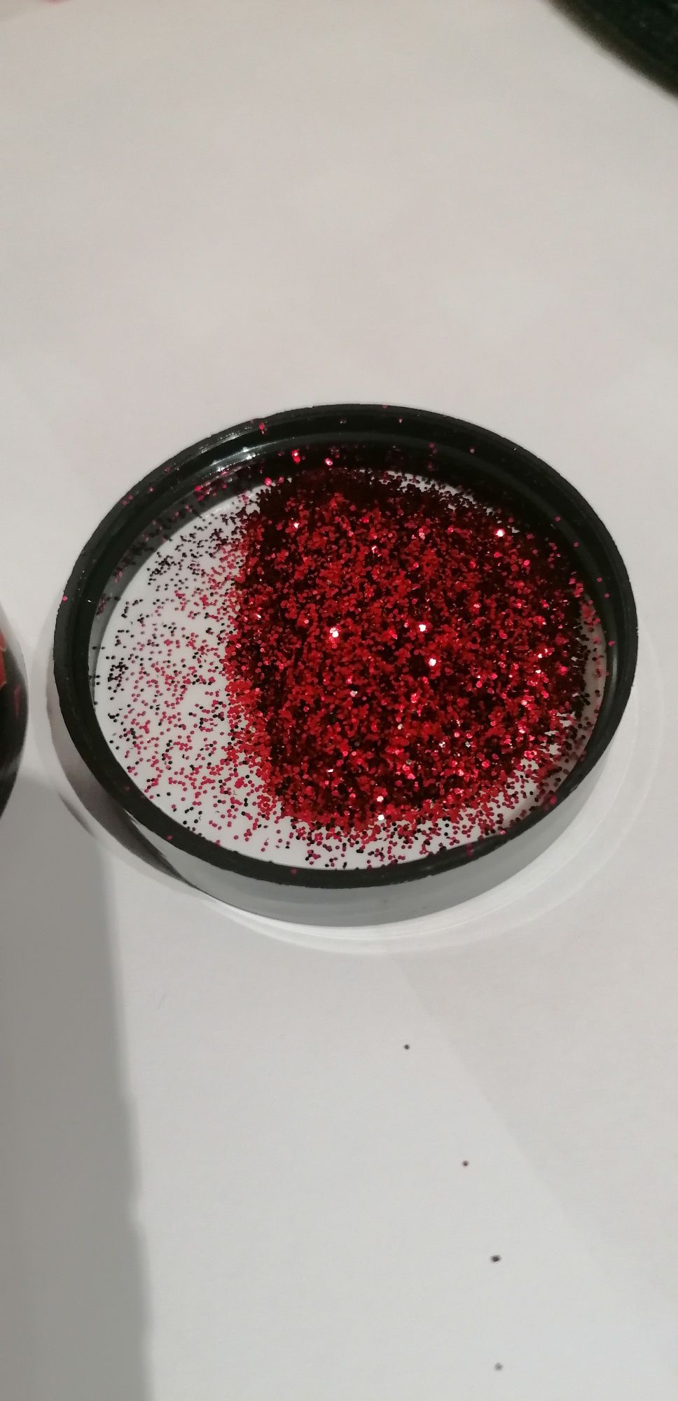 Flake purpurina  gliter vermelho com preto