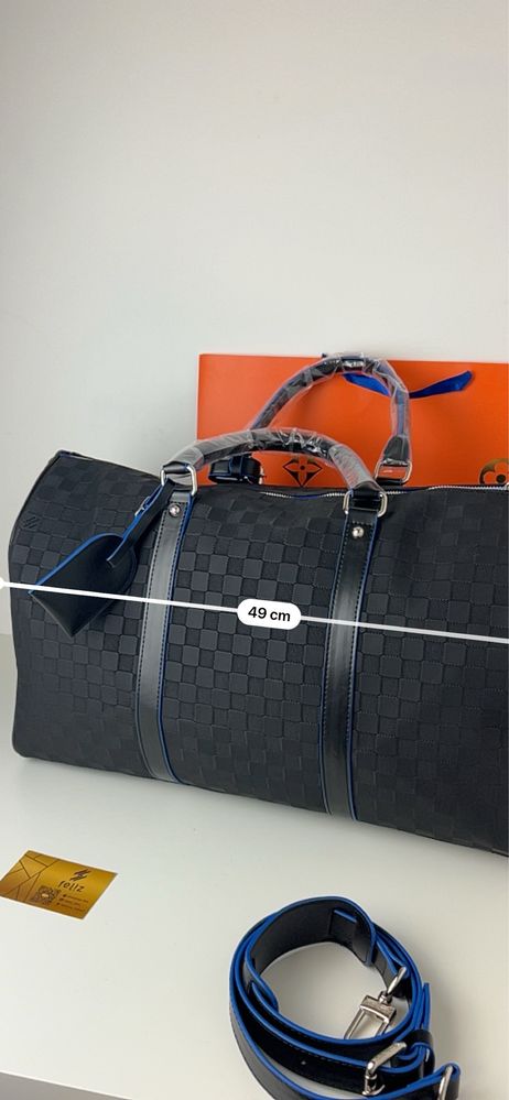 Torba sportowa podróżna duża Louis Vuitton Keepall czarna LV Premium