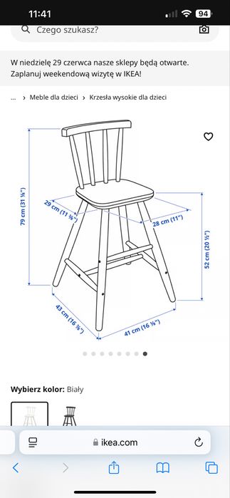 Krzeslo dla dzieici drewniane ikea Agam