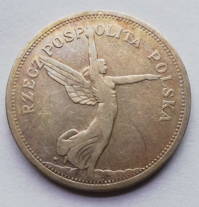 5 złotych 1928 Nike ze znakiem mennicy Polska