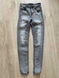 Szare spodnie jeansy Stradivarius XXS 32