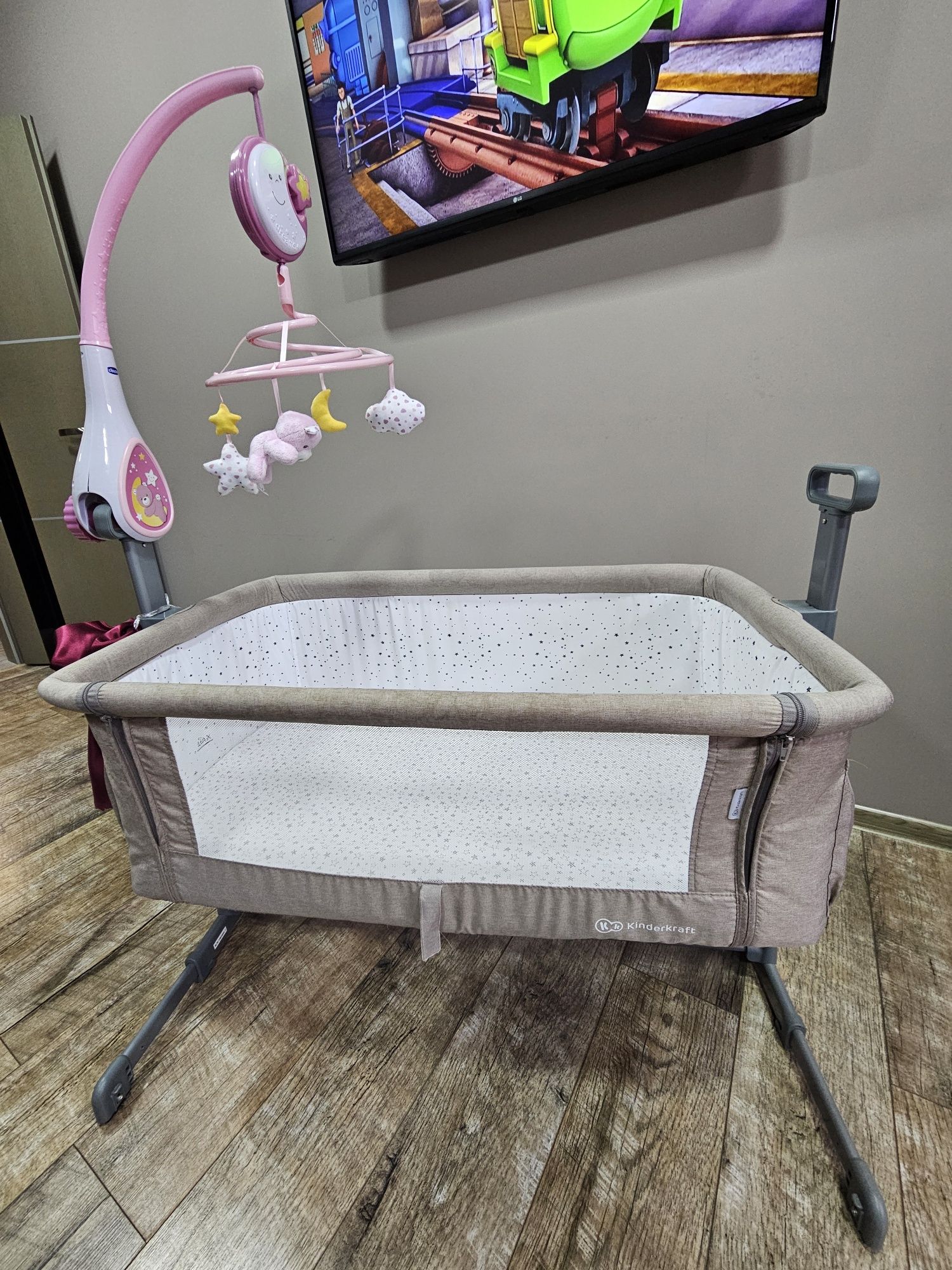 Дитяче ліжечко Kinderkraft Beige