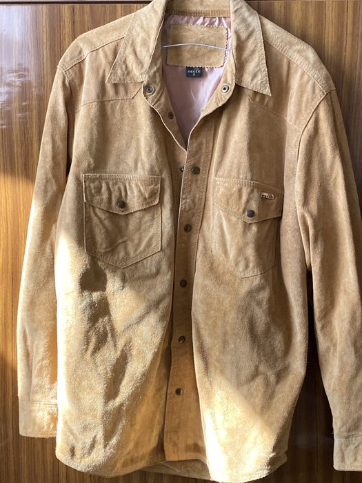 Koszula kurtka skóra zamsz uniseks roz. S