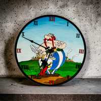 Zagar drewniany  Asterix i Obelix 40 cm, glina ceramiczna