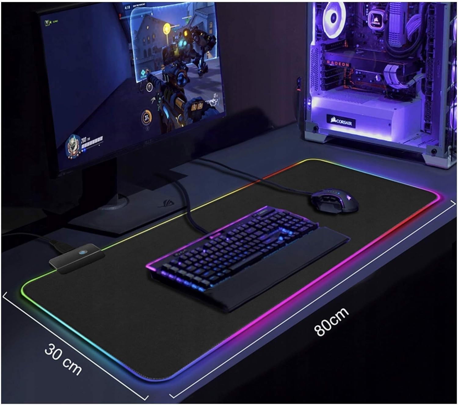 Podkładka pod mysz gamingowa gms-x5 80x30cm rgb