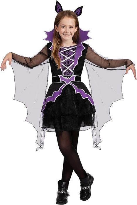 Sukienka nietoperza na Halloween dla dziewczynki 5-7 Lat