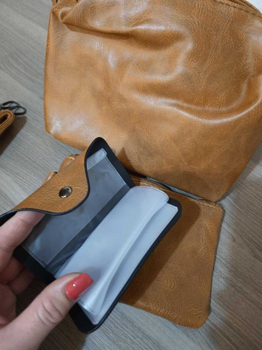 Elegancka Torebka Damska, Zestaw 4w1, Kosmetyczka, Portfel, na prezent