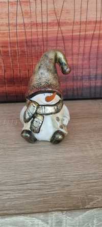 Bałwan świąteczny figurka ceramiczna nowa